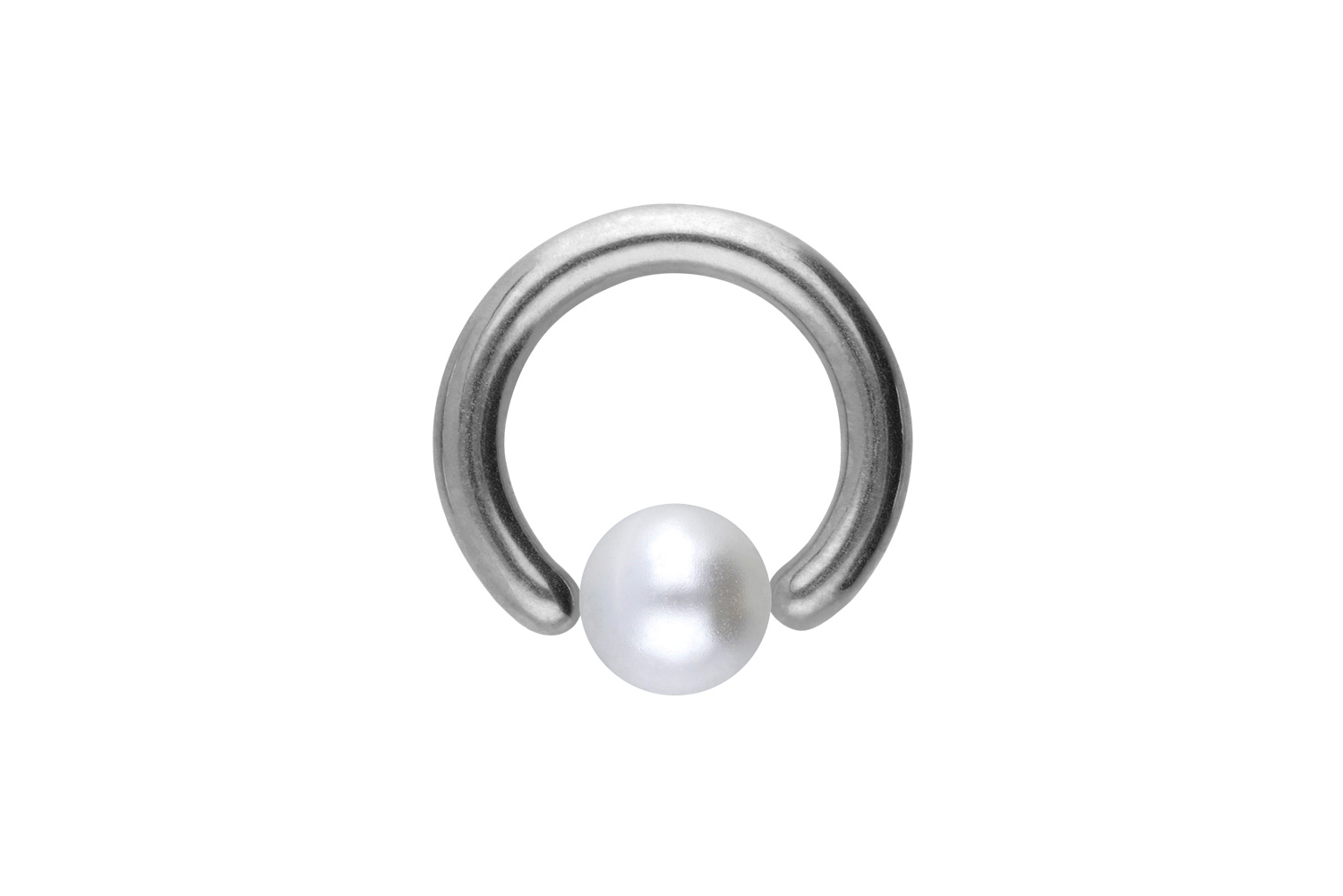 Titan Klemmkugelring Piercing SYNTHETISCHE PERLE